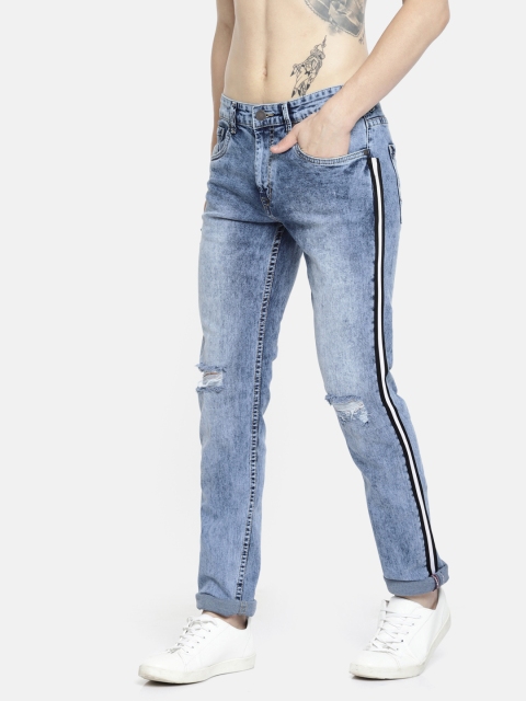 

Moda Rapido Men Blue Slim Fit Mid-Rise Mildly Distressed Stretchable Jeans
