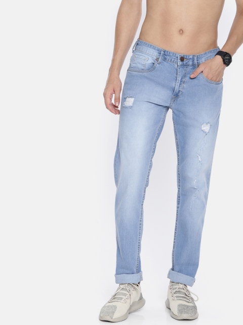 

HERE&NOW Men Blue Slim Fit Mid-Rise Mildly Distressed Stretchable Jeans