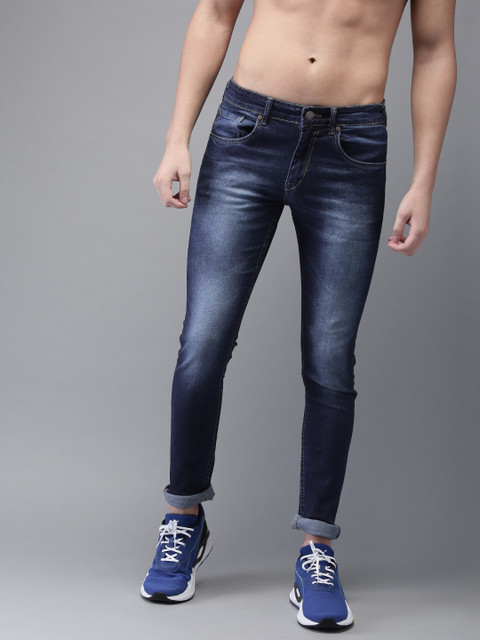 

HERE&NOW Men Blue Skinny Fit Mid-Rise Clean Look Stretchable Jeans