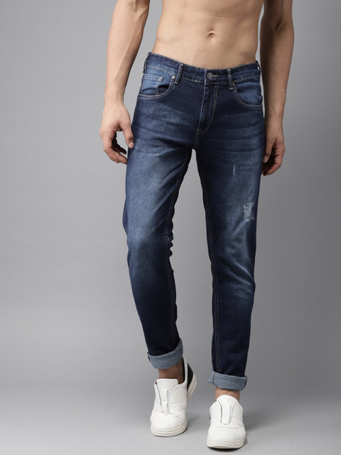 

Moda Rapido Men Blue Slim Fit Mid-Rise Low Distress Stretchable Jeans