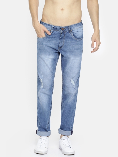 

HERE&NOW Men Blue Slim Fit Low-Rise Mildly Distressed Stretchable Jeans