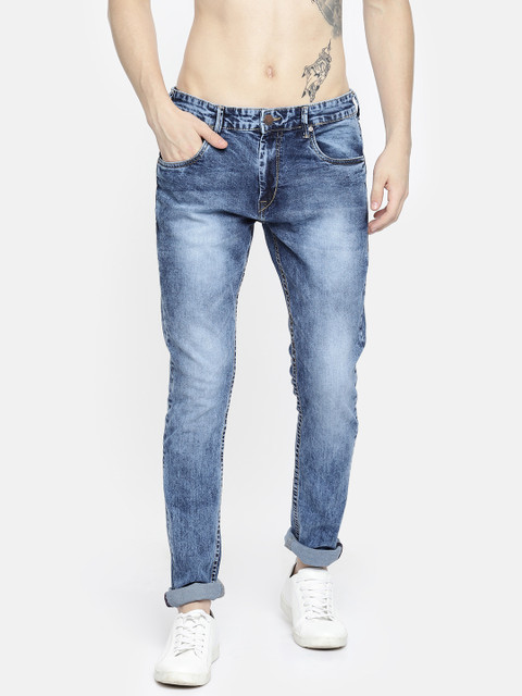 

HERE&NOW Men Blue Skinny Fit Low-Rise Clean Look Stretchable Jeans