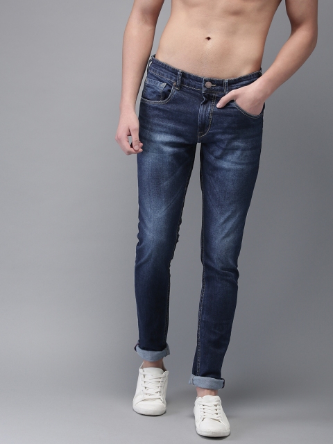 

HERE&NOW Men Blue Skinny Fit Mid-Rise Clean Look Stretchable Jeans
