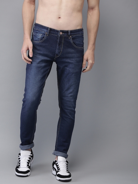 

HERE&NOW Men Blue Skinny Fit Mid-Rise Clean Look Stretchable Jeans