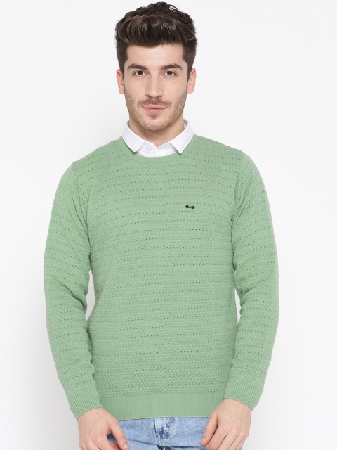 

Pierre Carlo Men Green Solid Pullover