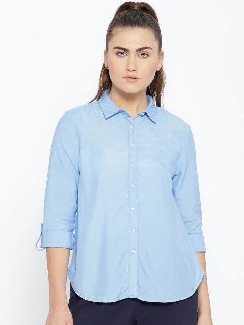 

Van Heusen Woman Women Blue Regular Fit Solid Casual Shirt