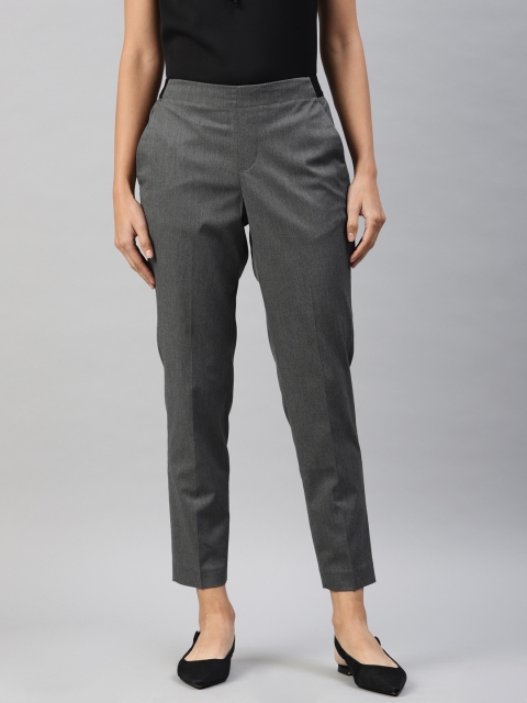 

Van Heusen Woman Charcoal Grey Regular Fit Solid Regular Trousers