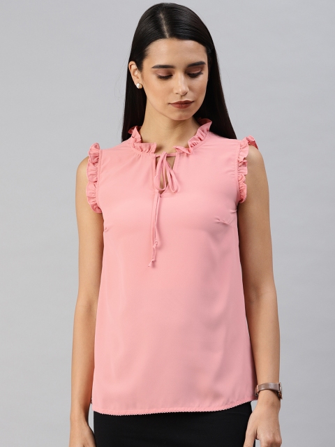 

Van Heusen Woman Women Pink Solid Formal Top