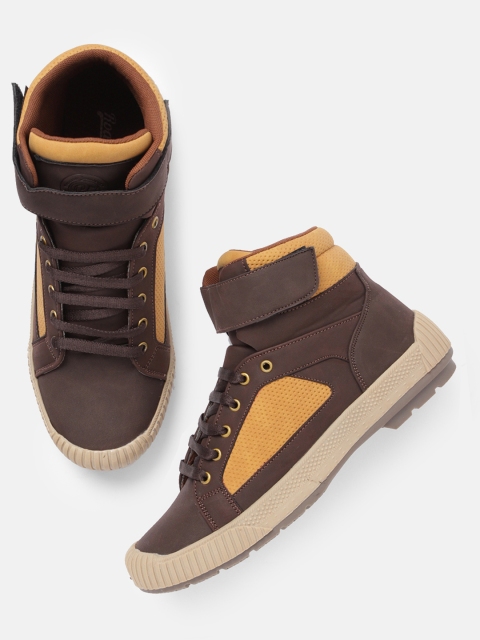 

Roadster Men Brown Colourblocked Mid-Top Sneakers