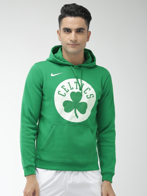 

Nike Men Green & White Printed Regular Fit As Bos M Nk Basketball Hooded Sweatshirt