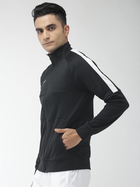 

Nike Men Black & White Trk Jkt K DRI-FIT Solid Sporty Jacket