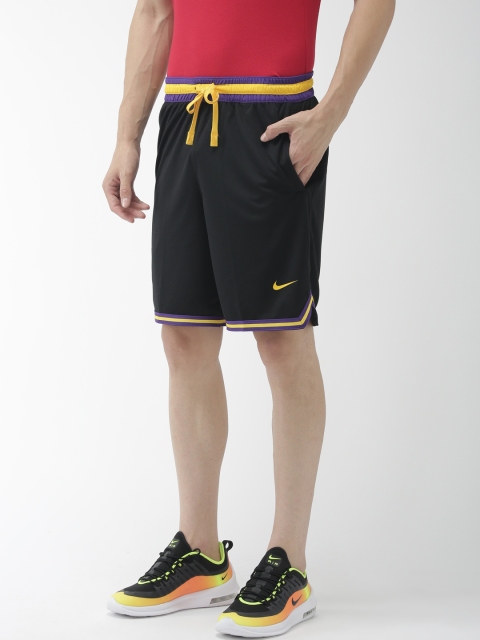 

Nike Men Black Solid Standard Fit AS Los Angeles Lakers M NK DNA DRI-FIT Basketball Shorts