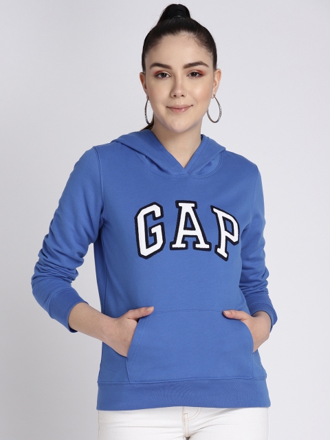 

GAP Women's Vintage Soft Logo Pullover Hoodie, Blue