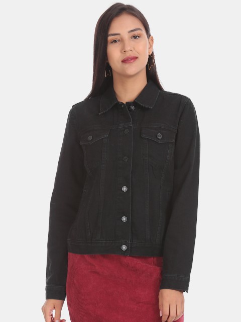 

GAP Women Black Solid Denim Jacket