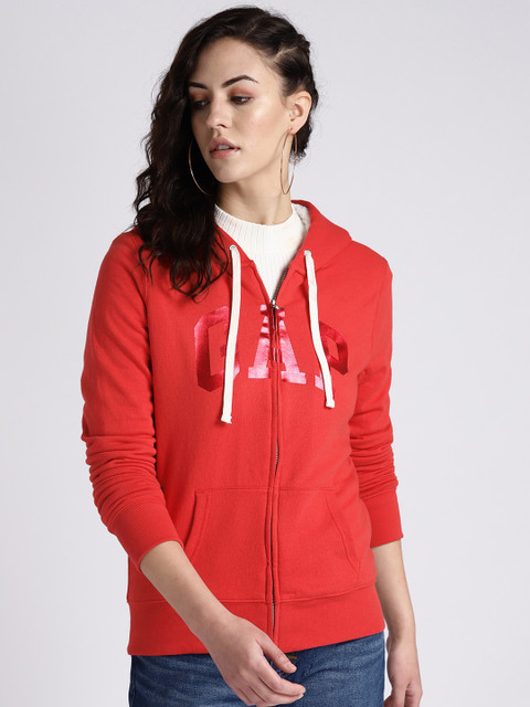 

GAP Women's Logo Zip Hoodie, Red