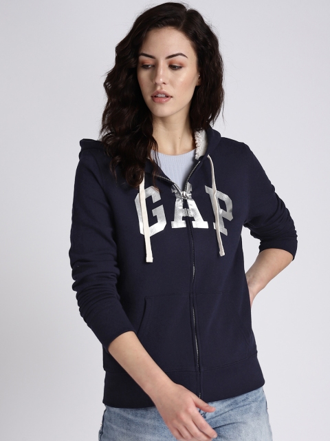 

GAP Women's Logo Zip Hoodie, Navy blue