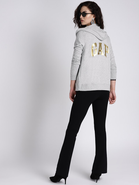 

GAP Women's Vintage Soft Logo Hoodie, Grey melange