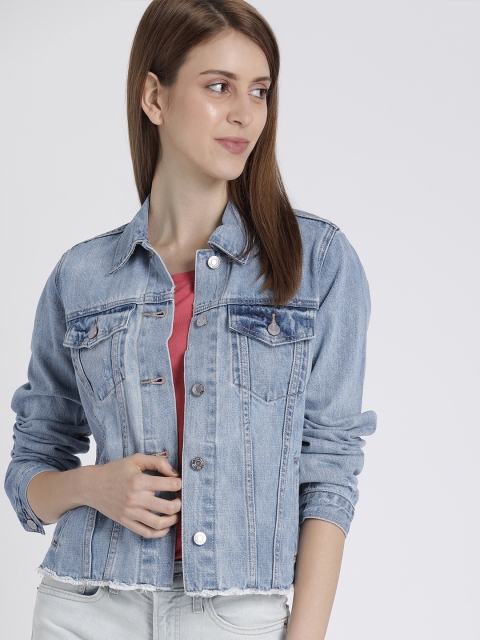 

GAP Women Blue Solid Denim Jacket