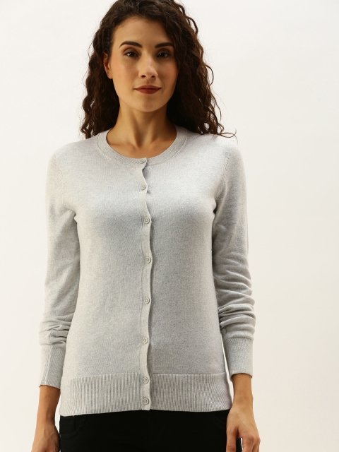 

GAP Women Grey Solid Cardigan Sweater