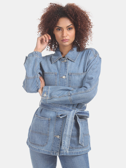 

GAP Women Blue Solid Denim Jacket