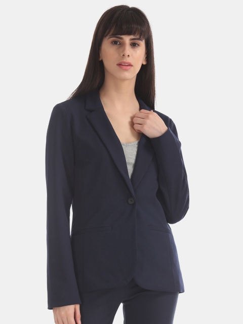 

GAP Women Navy Blue Solid Single Breasted Formal Blazer