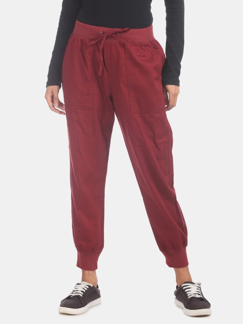 

GAP Women Maroon Regular Fit Solid Joggers