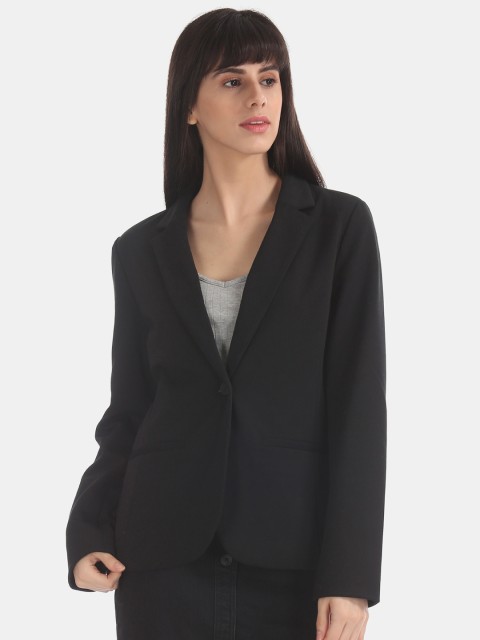 

GAP Women Black Solid Single Breasted Formal Blazer