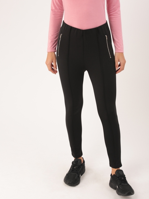 

DressBerry Women Black Solid Treggings