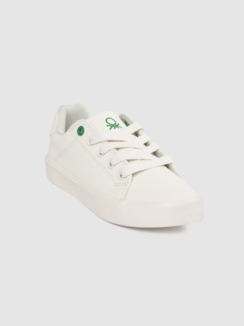 

United Colors of Benetton Kids White Textured Sneakers