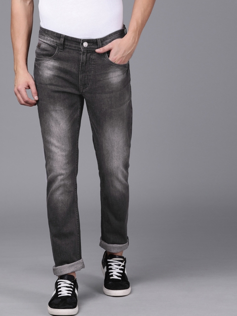 

WROGN Men Charcoal Grey Slim Fit Mid-Rise Clean Look Stretchable Jeans