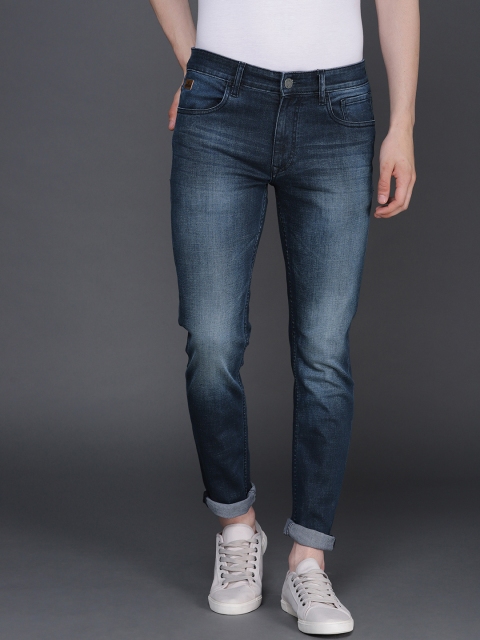 

WROGN Men Navy Blue Slim Fit Mid-Rise Clean Look Stretchable Jeans