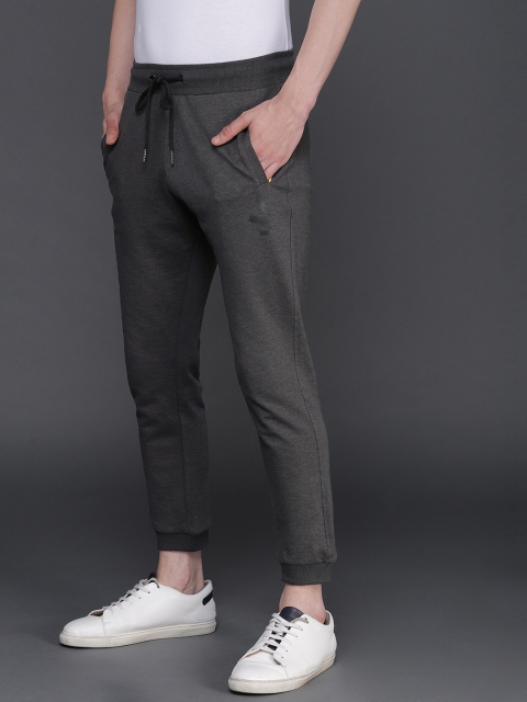 

WROGN Men Charcoal Grey Slim Fit Solid Joggers
