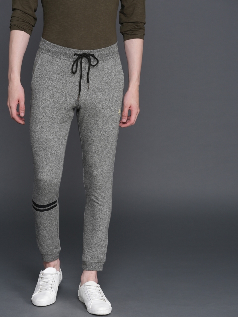 

WROGN Men Grey Melange Solid Slim Fit Joggers