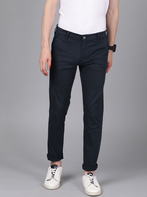 

WROGN Men Navy Blue Regular Fit Solid Chinos