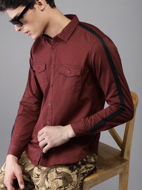 

Moda Rapido Men Maroon Regular Fit Solid Casual Shirt