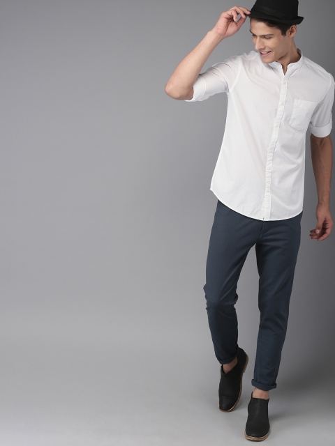 

HERE&NOW Men White Regular Fit Solid Casual Shirt