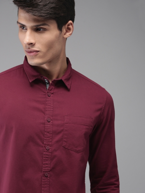

Moda Rapido Men Maroon Slim Fit Solid Casual Shirt