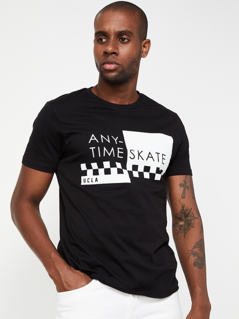 

UCLA Men Black Printed Round Neck T-shirt