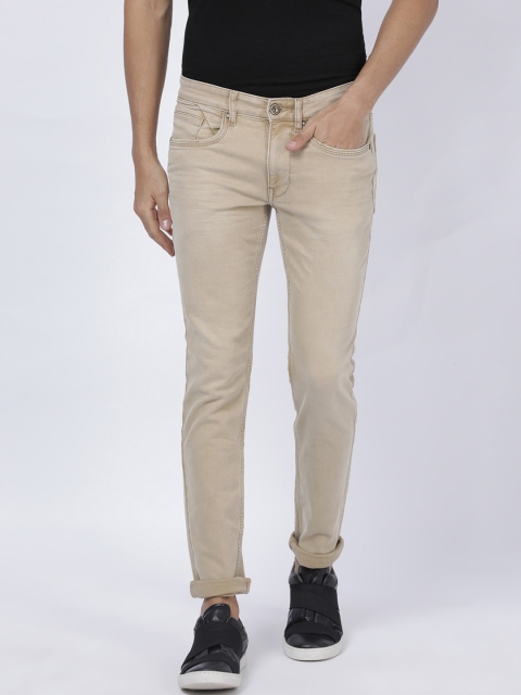 

Llak Jeans Men Khaki Regular Fit Mid-Rise Clean Look Stretchable Jeans
