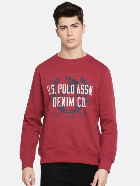 

U.S. Polo Assn. Men Red Solid Sweatshirt