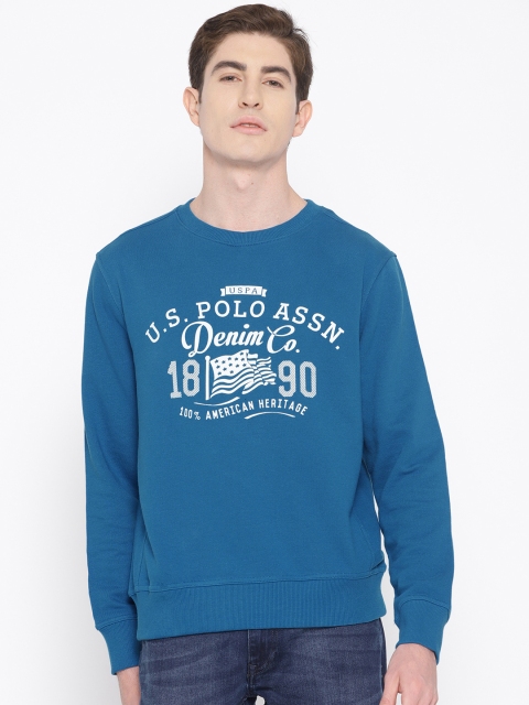 

U.S. Polo Assn. Men Blue Printed Sweatshirt