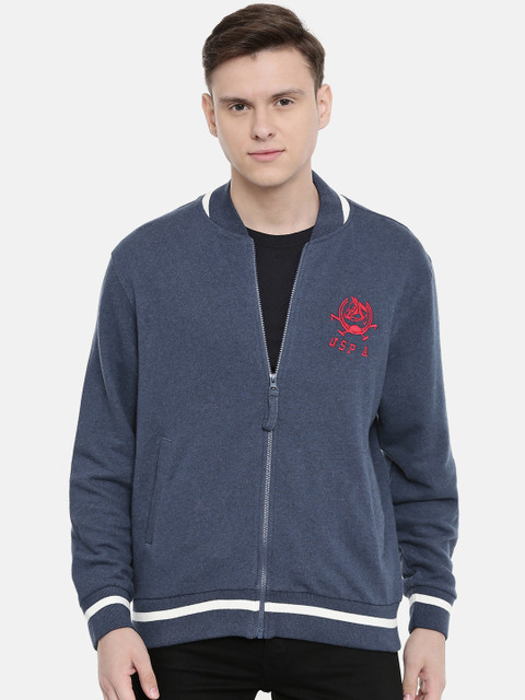 

U.S. Polo Assn. Men Navy Blue Solid Sweatshirt
