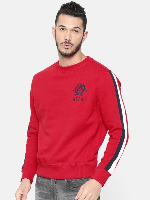 

U.S. Polo Assn. Men Red Solid Pullover Sweatshirt