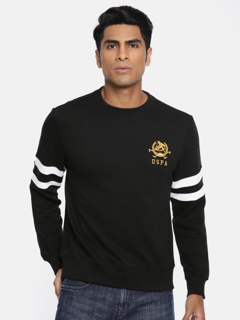 

U.S. Polo Assn. Denim Co. Men Black Solid Pullover Sweatshirt