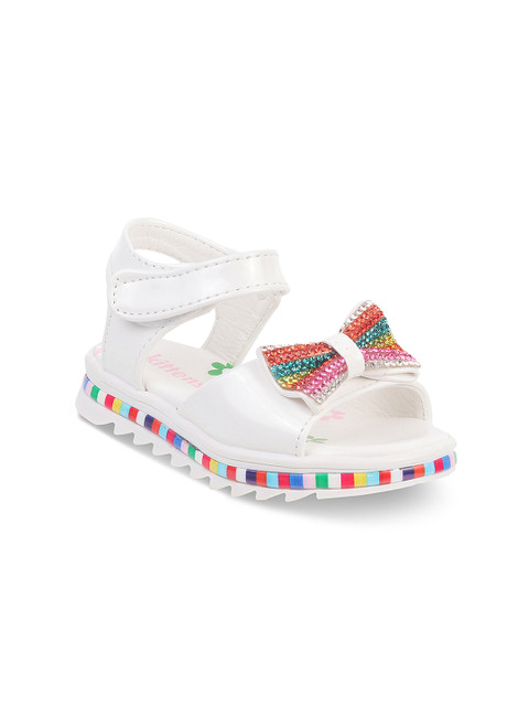 

Kittens Girls White Solid Open Toe Flats