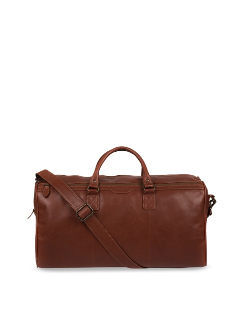 

PURE LUXURIES LONDON Men Brown Conkca Collection Genuine Leather Edu Duffel Bag