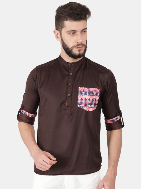 

Svanik Men Brown Regular Fit Solid Casual Shirt