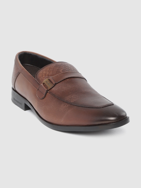

Blackberrys Men Coffee Brown Leather Formal Slip-Ons