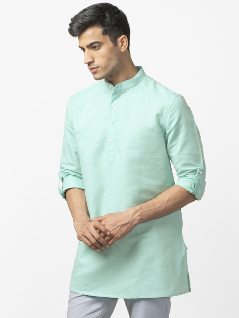 

Fabindia Men Blue Solid Straight Kurta