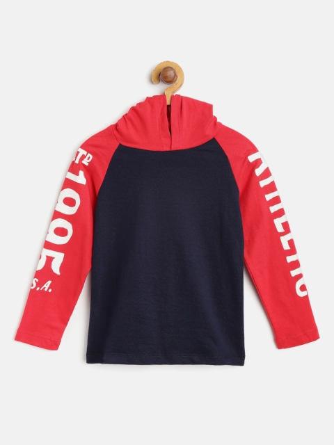 

Lazy Shark Boys Navy Blue Solid Hooded T-shirt